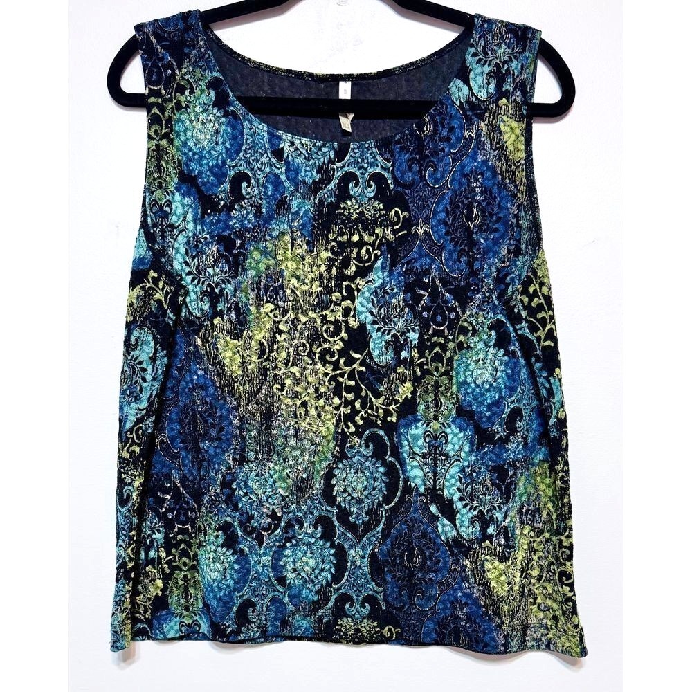 Vtg Y2K Velvet Burnout Whimsigoth Top Women Size XL Fairy Grunge Coastal Cowgirl